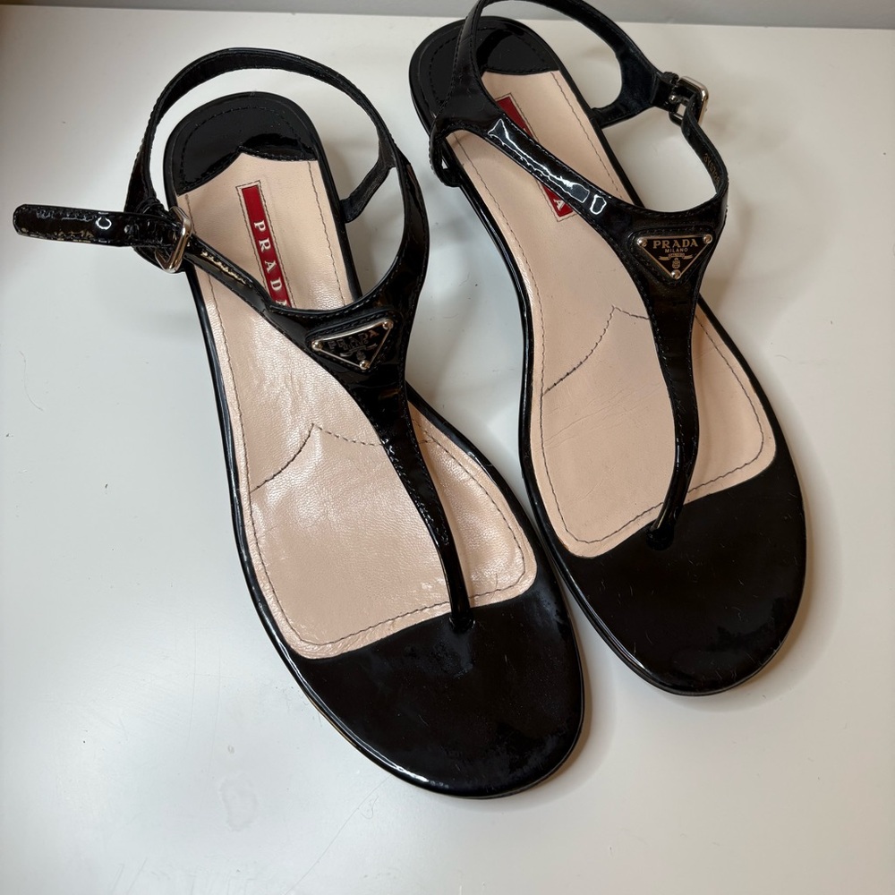 Prada black sandals size 8